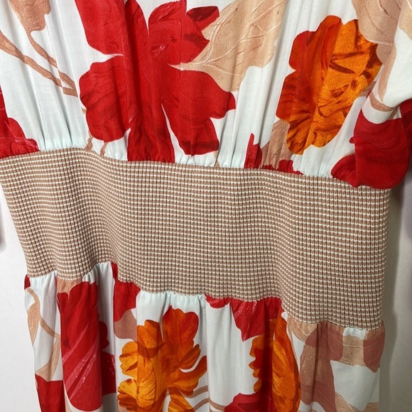 𝅺ANTHROPOLOGIE Maeve Gemma floral ribbed cuffs midi dress - Picture 8 of 12